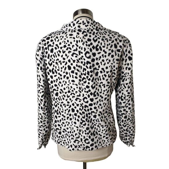 Neiman Marcus Women's XL Blazer Leopard Print Open Front XL - Picture 2 of 6